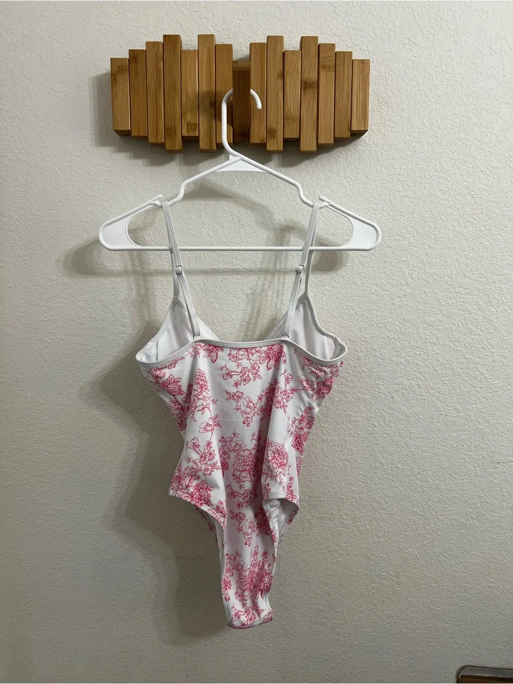 No Boundaries White One-Piece with Pink Floral Print